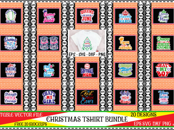 Christmas sticker tshirt bundle