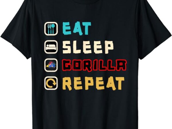 Cute eat sleep gorilla repeat, monke tag vr gamer gifts t-shirt