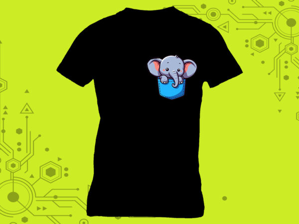 Miniature elephant illustrations, curated specifically for print on demand websites. perfect for a diverse range of creative projects t shirt designs for sale