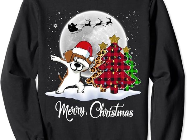 Dabbing beagle dab dog santa hat christmas tree funny xmas sweatshirt