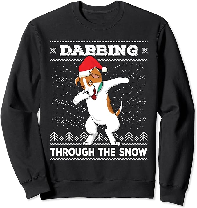 Dabbing Jack Russell Terrier Santa Claus Christmas Dab Dance Sweatshirt