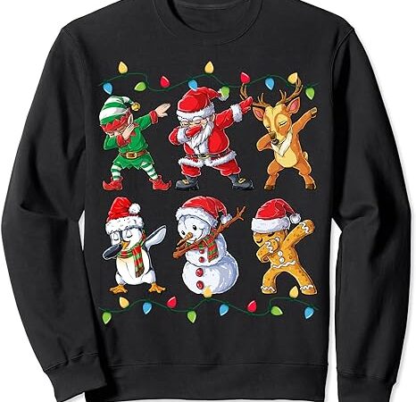 Dabbing santa elf friends christmas boys girls men xmas dab sweatshirt