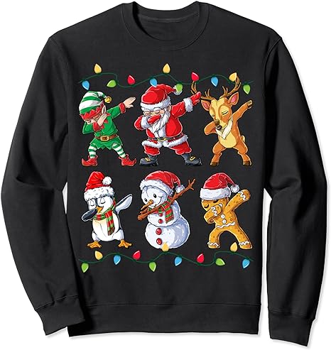 Dabbing Santa Elf Friends Christmas Boys Girls Men Xmas Dab Sweatshirt