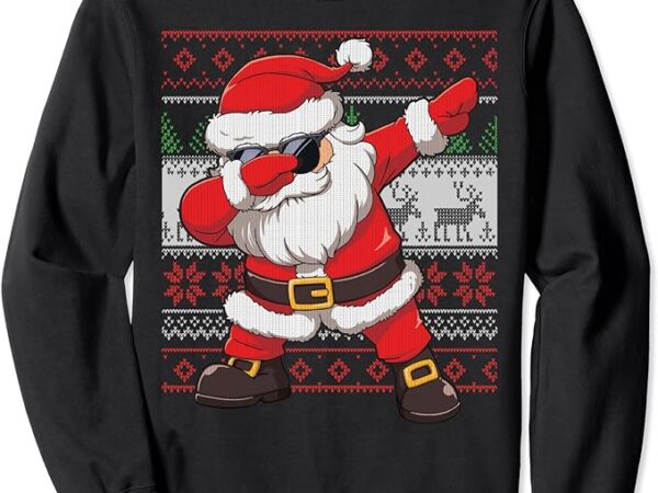 Dabbing santa funny ugly christmas boys sweatshirt