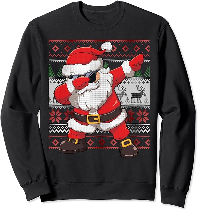 Dabbing Santa Funny Ugly Christmas Boys Sweatshirt