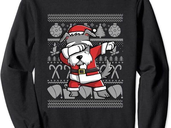 Dabbing schnauzer ugly christmas sweater graphic sweatshirt