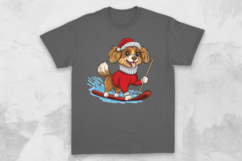 Animals Skiing T-shirt Designs Bundle, Cartoon Animal T shirt Design