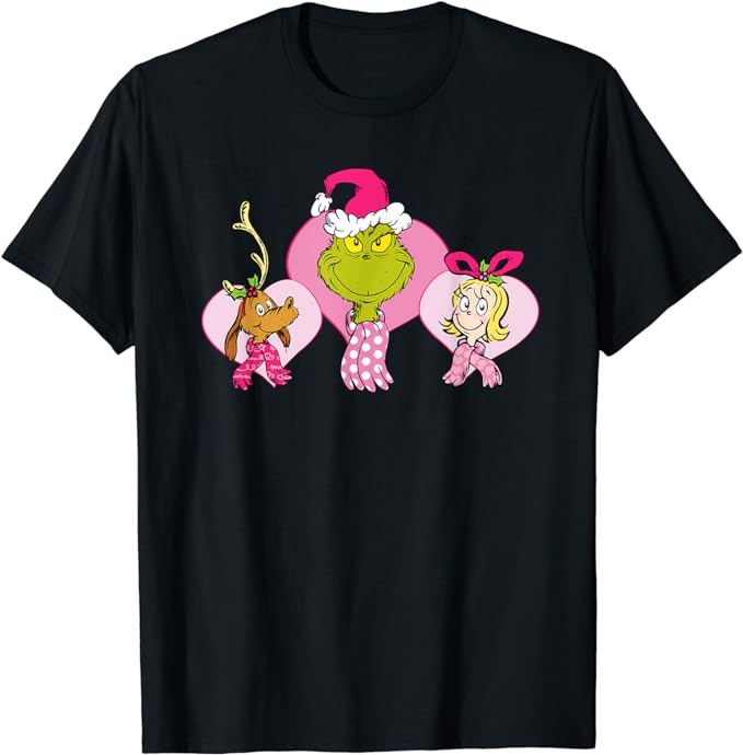 Dr. Seuss Pink Heart Trio T-shirt T-Shirt