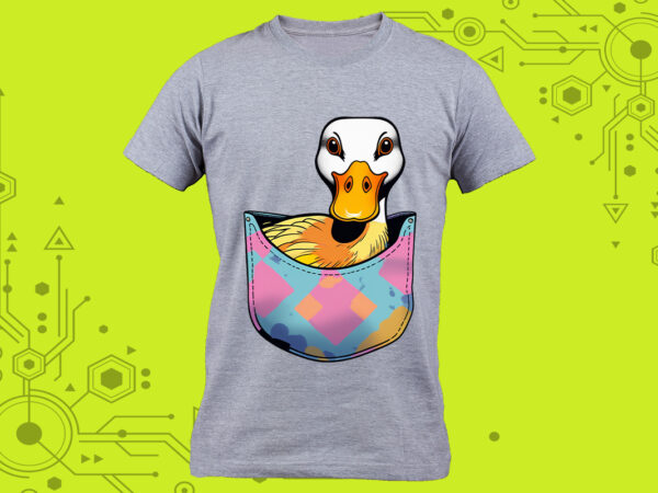 Miniature duck illustrations, curated specifically for print on demand websites. perfect for a diverse range of creative projects t shirt designs for sale