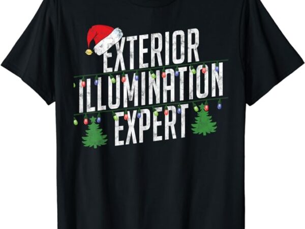 Exterior illumination expert christmas light decorator shirt vector clipart