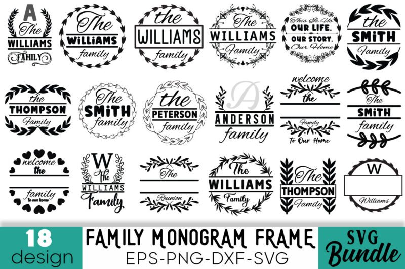 Monogram Frame T-shirt Bundle Monogram Frame Svg Bundle