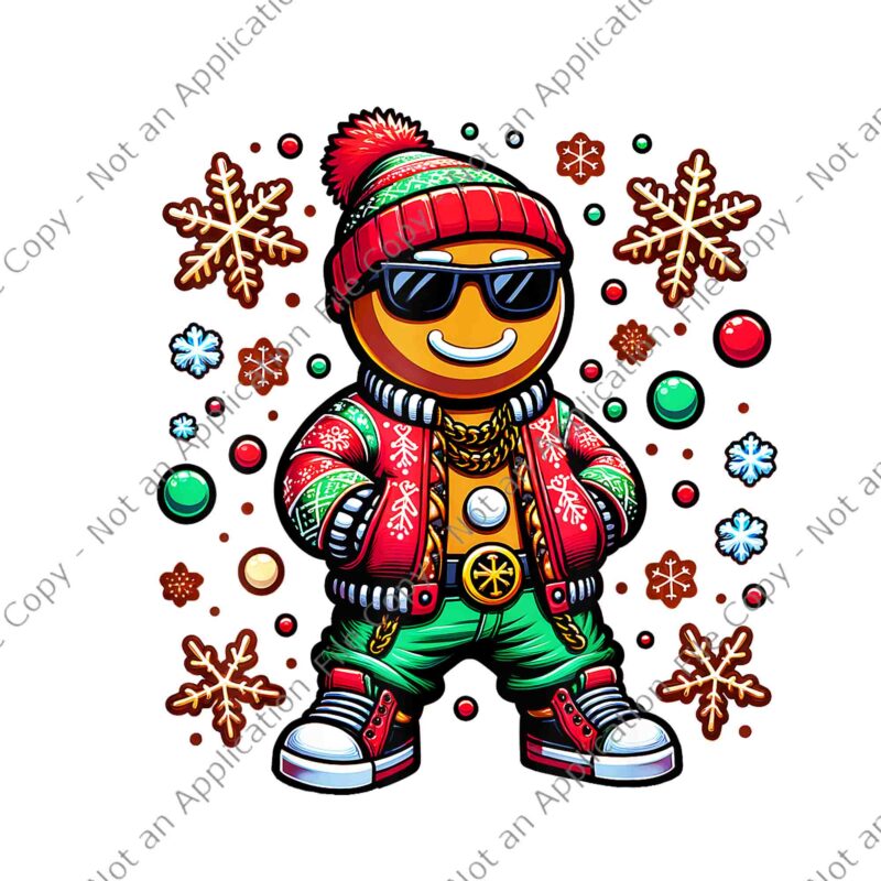 Hip Hop Gingerbread Man Png, Gingerbread X-Mas Png, Gingerbread Christmas Png