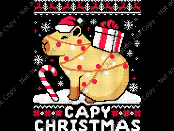 Capy ugly christmas sweater png, capybara lover christmas png, capy christmas png t shirt vector file