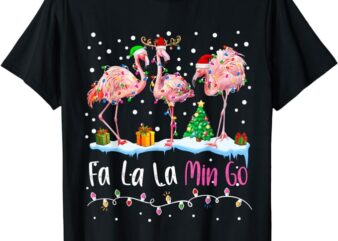 Fa La La La Mingo Flamingo Christmas Men Women Kids Xmas T-Shirt