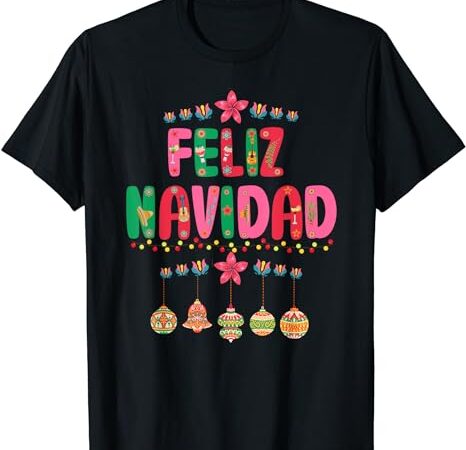 Feliz navidad mexican christmas funny xmas lights decoration t-shirt