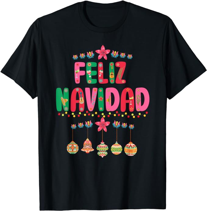 Feliz Navidad Mexican Christmas Funny Xmas Lights Decoration T-Shirt