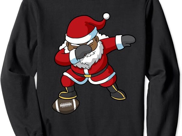 Football black african american santa claus christmas sweatshirt