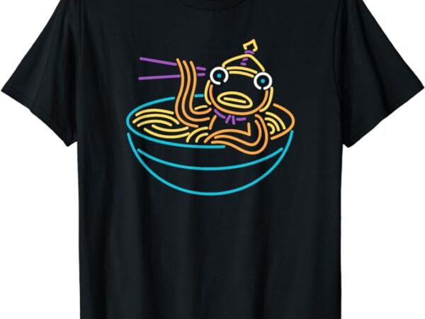 Fortnite fishstick neon ramen bowl center icon t-shirt