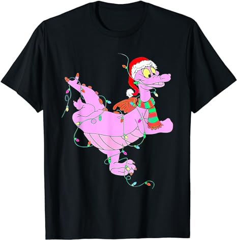 Funny Cute Dragon Figment Lights Christmas T-Shirt