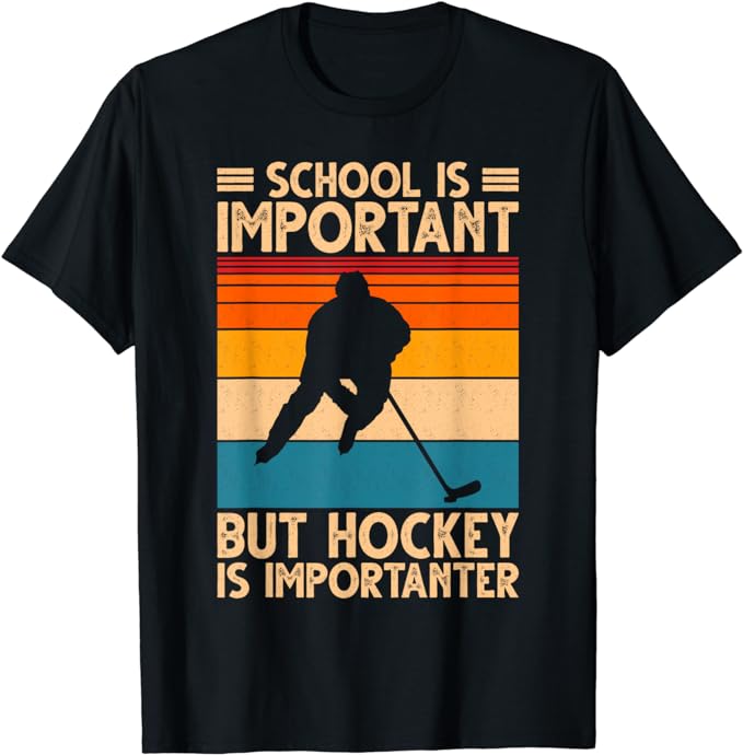 Funny Hockey Art For Boys Men Women Youth Kids Ice Hockey T-Shirt