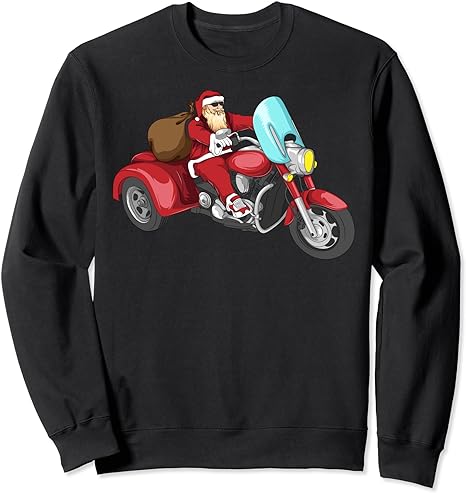 Funny Santa Claus Christmas Motorcycle Biker Men Women Gift Sweatshirt