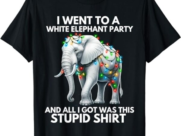 Funny white elephant gift wrapped elephant dumb gift t-shirt