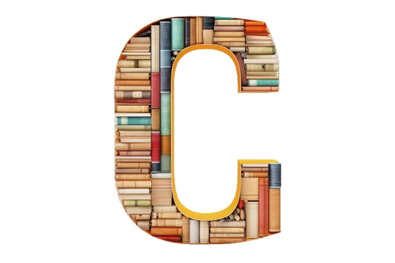 Letter a through z made of books clipart png