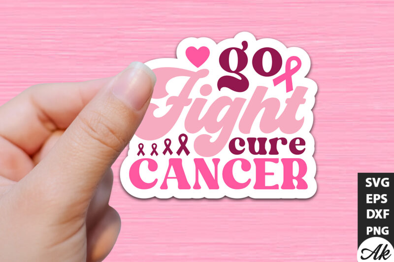 Go fight cure cancer Retro Stickers