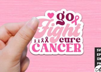 Go fight cure cancer Retro Stickers