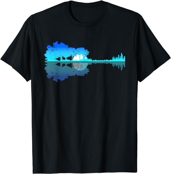 Guitar Lake Shadow Love Guitar Musician T-Shirt