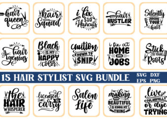 Hairdresser SVG Bundle, Hair Stylist SVG Bundle, Commercial Use SVG Cut File for Cricut and Silhouette, Hair Designs, Hair Salon