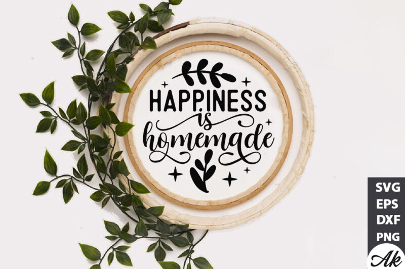 Happiness is homemade Round Sign SVG