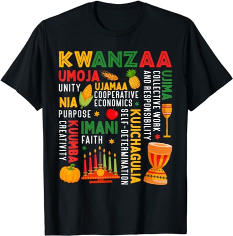 Happy Kwanzaa Seven Principles Of Kwanzaa Men Women Kids T-Shirt