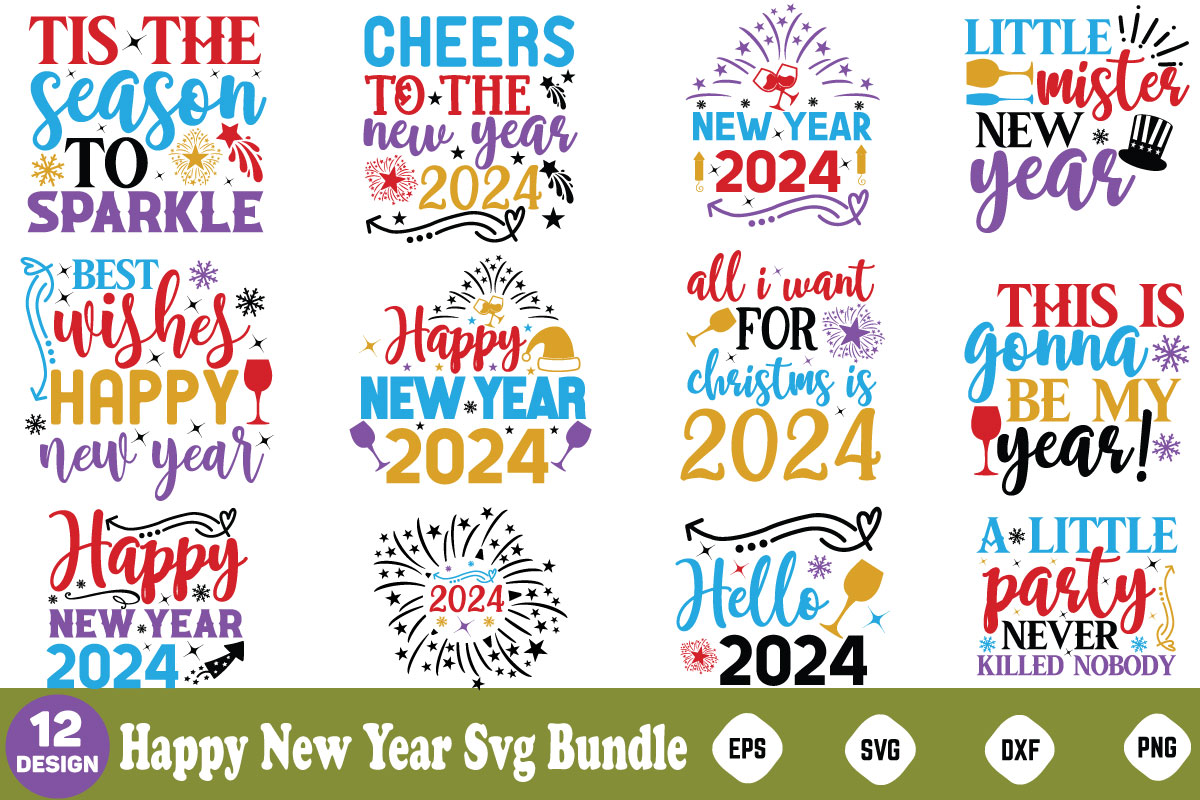 Happy New Year Svg Bundle New Year Happy New Year Svg Bundle, Heather 