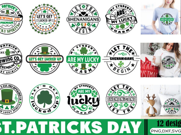 Round vintage st patricks day t-shirt bundle round vintage st patricks day svg bundle