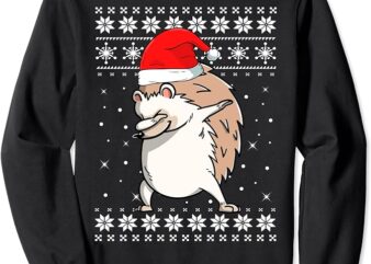 Hedgehog Dabbing Dance Ugly Sweater Christmas Pajamas Sweatshirt