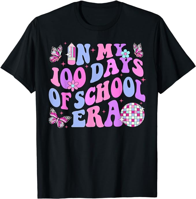 In My 100 Days of School Era Retro Disco 100th Day of School T-Shirt