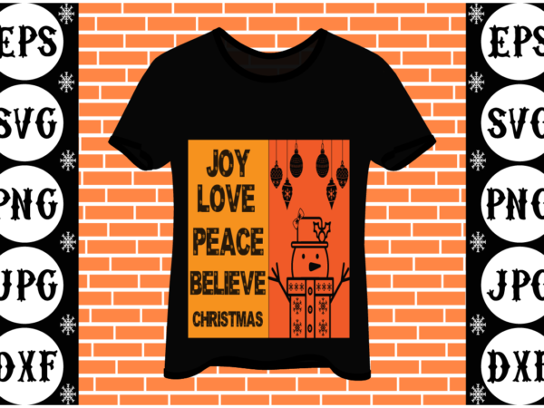 Joy love peace believe christmas vector clipart