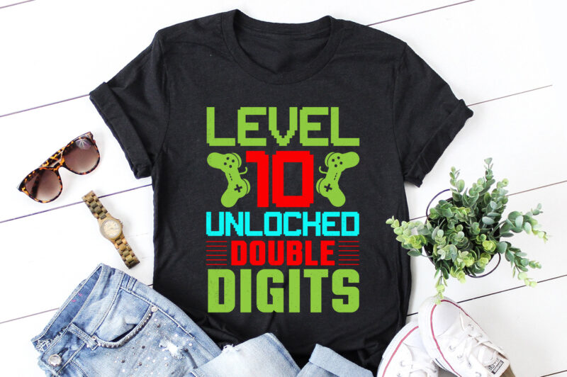 Level 10 Unlocked Double Digits T-Shirt Design