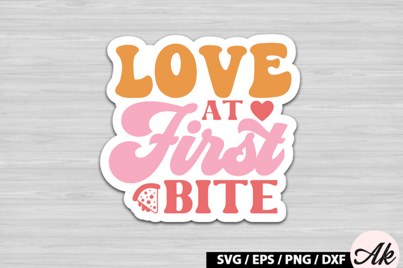 Love at first bite Retro Stickers