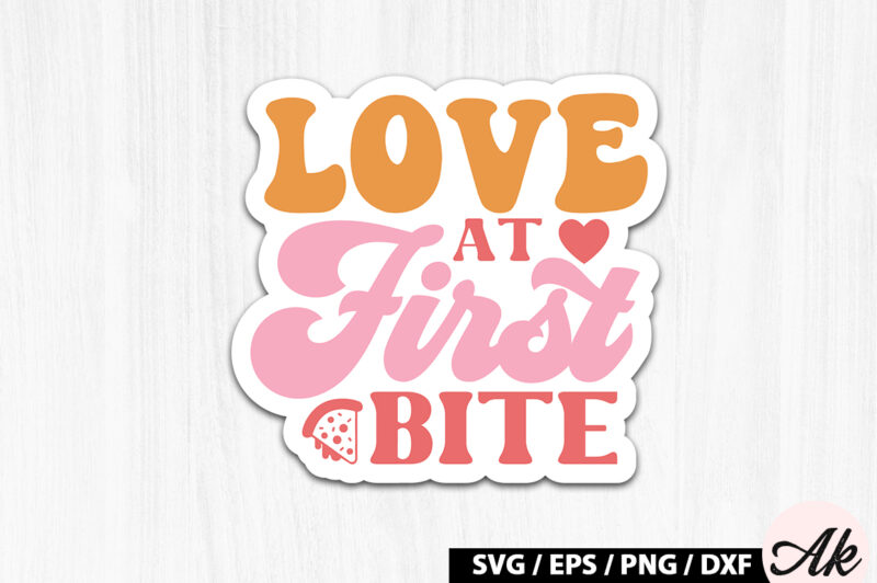 Love at first bite Retro Stickers