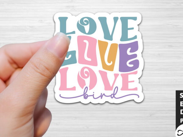 Love bird retro stickers t shirt vector graphic