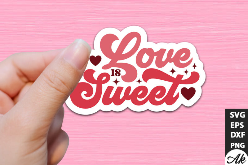 Love is sweet Retro Stickers