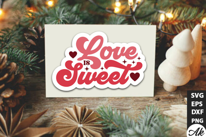 Retro Valentine Stickers SVG Bundle