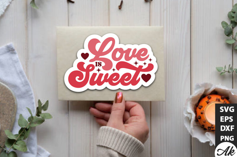 Love is sweet Retro Stickers