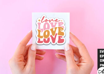 Love love love Retro Stickers t shirt vector graphic