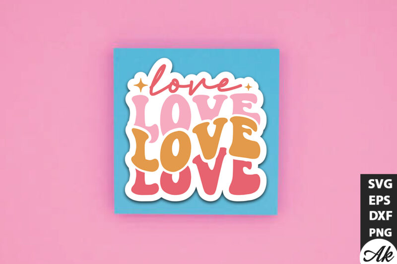 Retro Valentine Stickers SVG Bundle