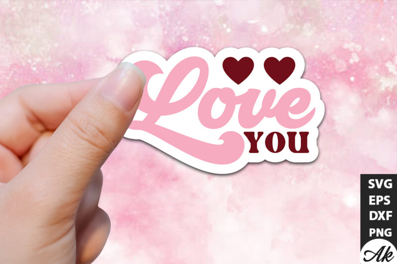 Love you Retro Stickers