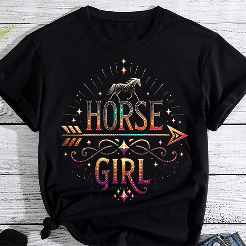 Horse Girl I Love My Horses Equestrian Horseback Riding T-Shirt PNG File
