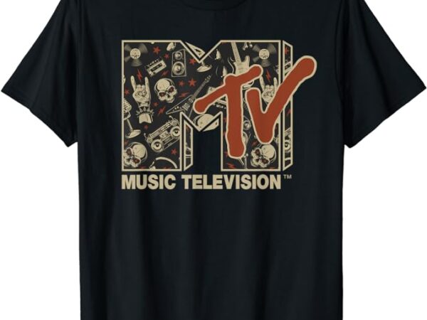 Mademark x mtv – mtv rock n roll music hard heavy metal skull guitar vintage t-shirt